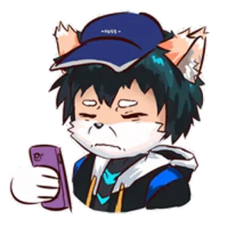 😨 fuchs, anime, tier, handy, verärgert, ohren whatsapp sticker