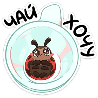 ☕️ Чай Хочу ชา, แมลง, น่ารัก, การ์ตูน, คำขอ, เครื่องดื่ม telegram sticker