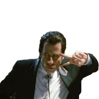 ✌ Vincent Vega Pulp Fiction film, john travolta, pulp fiction, vincent vega, confuso telegram sticker