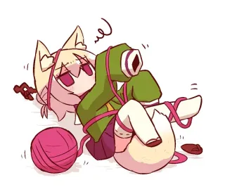 😵 Anime, Gato, Lã, Fofo, Kawaii telegram sticker