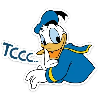 😶 Donald Duck Tcccc... cartoni animati, disney, donald duck, personaggio, adesivo telegram sticker