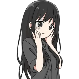 😱 Anime, Mädchen, geschockt, überrascht, süß, Manga telegram sticker
