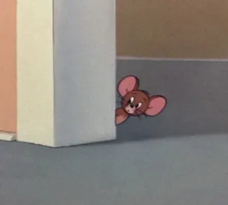🤍 Jerry Tom and Jerry 만화, 쥐, 애니메이션, 빼꼼, 귀여운, 클래식 telegram sticker