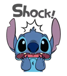 ☹️ Stitch Shock! Стич, В шоке, Мультфильм, Дисней, Лило и Стич telegram sticker