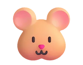 🐹 mouse, animal, cartoon, cute, face, rodent telegram sticker