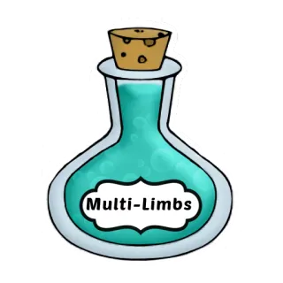 🍹 Multi-Limbs potion, multi-limbs, fantasy, magic, bottle, elixir, blue telegram sticker