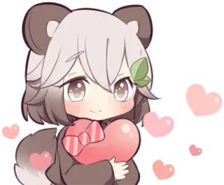 💝 anime, cute, kawaii, hearts, cartoon, chibi, valentines telegram sticker