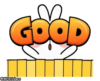 👍 GOOD 좋은, 토끼, 행복한, 긍정적인 telegram sticker