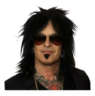 😎 Nikki Sixx Musicien, Rockstar, Mötley Crüe, Nikki Sixx, Bassiste, Années 80, Rock telegram sticker