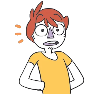 😮 만화, 캐릭터, 걱정, 불안, 일러스트, 스티커 telegram sticker