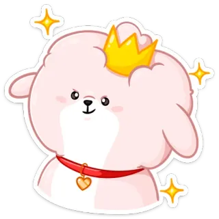 🤴 chien, mignon, couronne, animal, animal de compagnie, dessin animé telegram sticker