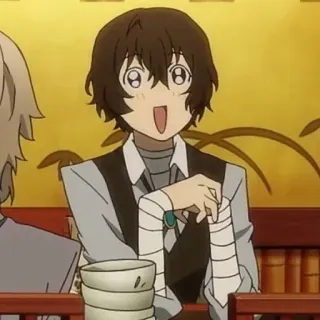 🍩 Osamu Dazai Bungou Stray Dogs Anime, Personnage, Souriant, Osamu Dazai, Bungo Stray Dogs telegram sticker