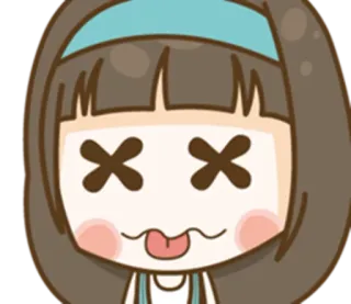 😝 Dessin animé, Fille, Mort, Expression, Autocollant, Personnage telegram sticker