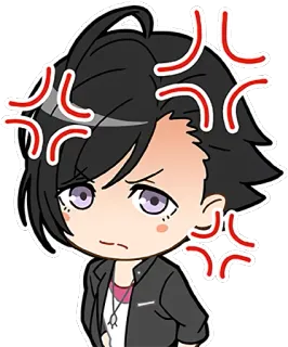 😠 anime, angry, chibi, cartoon, frustrated, expression telegram sticker
