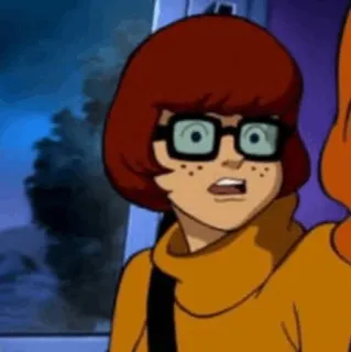 🐶 Velma Dinkley Scooby-Doo cartoon, scooby, velma, mystery, glasses telegram sticker