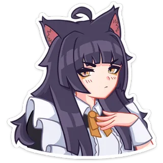 👩 สาวอนิเมะ, หูแมว, สติกเกอร์, ภาพประกอบ, การ์ตูน, คาวาอิ telegram sticker