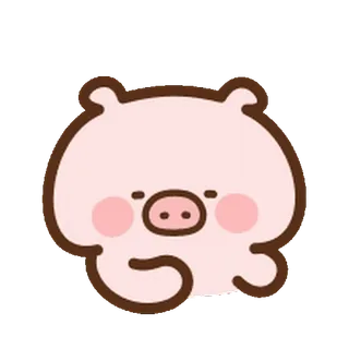 ⭐️ maiale, carino, cartone animato, animale, kawaii, rosa, illustrazione telegram sticker