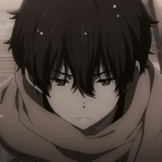 🍪 anime, boy, cartoon, sad, manga, character, portrait telegram sticker