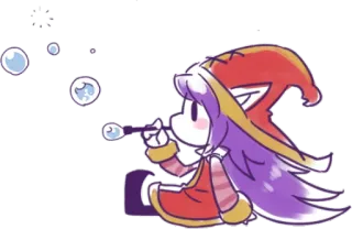 😗 Ribbon Лента, Кирби, Аниме, Мультфильм, Милый, Фея, Мыльные пузыри telegram sticker
