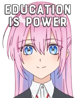 🃏 EDUCATION IS POWER การศึกษา, อนิเมะ, ความรู้, การเสริมสร้างพลังอำนาจ, โรงเรียน, การเรียนรู้ telegram sticker