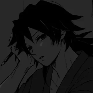 🖤 Giyu Tomioka Demon Slayer anime, manga, demon slayer, giyu tomioka, character, sad, sword, water hashira whatsapp sticker