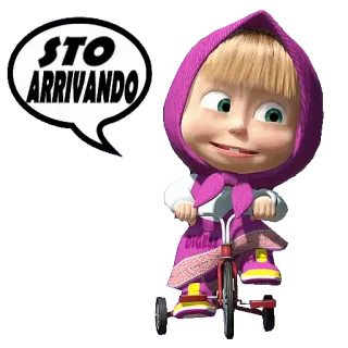 🛴 Masha Masha and the Bear STO ARRIVANDO Masha, Masha y el Oso, Dibujos animados, Niño, Bicicleta, Italiano, Pegatina telegram sticker