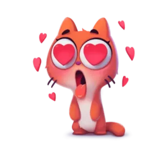 😍 cat, love, hearts, cartoon, animal, cute telegram sticker