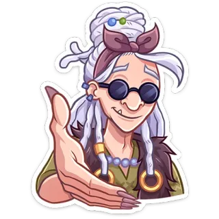 🤝 penyihir, kartun, sihir, wanita tua, fantasi telegram sticker