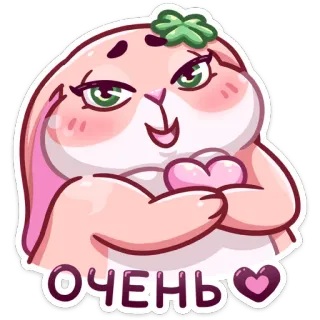 ❤️ ОЧЕНЬ ❤ кролик, мультфильм, милый, сердце, любовь, животное telegram sticker