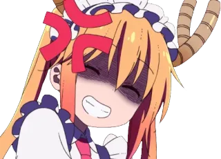 😡 Tohru Miss Kobayashi's Dragon Maid Anime, Dragon, Servante, Colère, Dessin animé, Expression whatsapp sticker