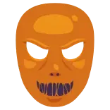 👓 masque, orange, maléfique, effrayant, halloween, flippant telegram sticker