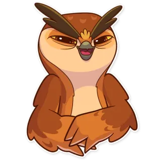 😁 burung hantu, hewan, stiker, burung telegram sticker