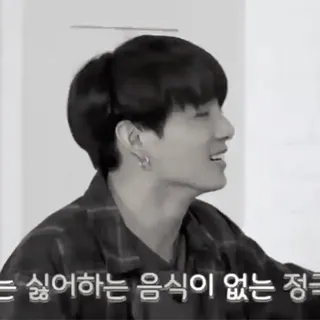 🧶 Jeongguk 는 싫어하는 음식이 없는 정국 BTS, Jeon Jungkook, K-Pop, Thần tượng, Văn bản tiếng Hàn telegram sticker