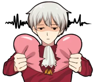 💔 anime, coração partido, triste, desenho animado, lágrima whatsapp sticker