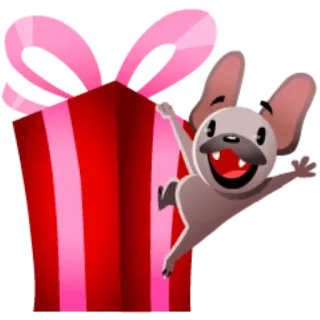 🎁 presente, cachorro, aniversário, celebração, festa telegram sticker