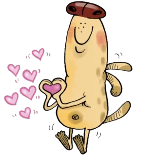 ❤ cuore, amore, cartone animato, personaggio, carino whatsapp sticker