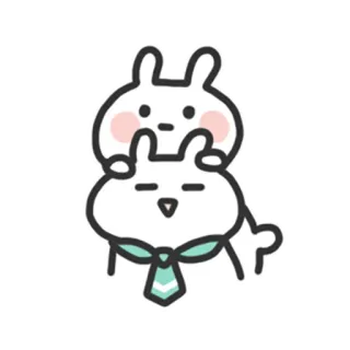 🤗 rabbit, bunny, cute, kawaii, tie telegram sticker