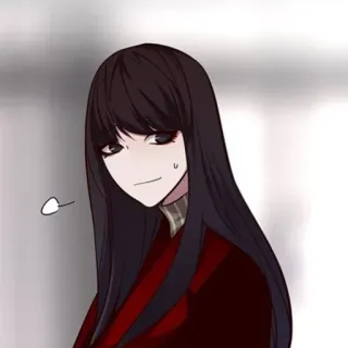 🥜 woman, manga, anime, character, black hair telegram sticker