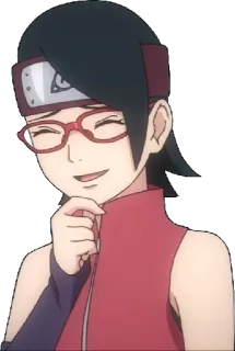 😂 Sarada Uchiha Naruto Аниме, Персонаж, Улыбка, Очки, Сарада Учиха, Наруто telegram sticker