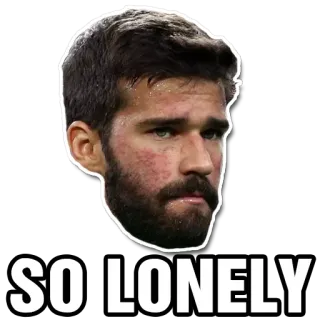 😞 SO LONELY одинокий, грустный, мем, изоляция, портрет telegram sticker