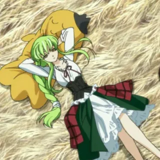 🔗 C.C. Code Geass Anime, Personagem, deitada, C.C., Code Geass, feminino telegram sticker