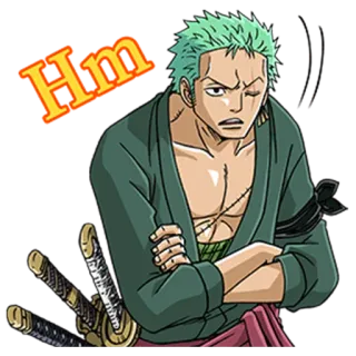 🤨 Zoro One Piece Hm 애니메이션, 원피스, 조로, 스티커, HM, 캐릭터 telegram sticker