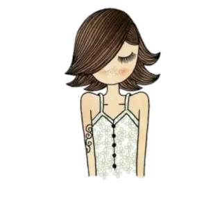😌 ragazza, moda, cartone animato, disegno, personaggio, schizzo telegram sticker