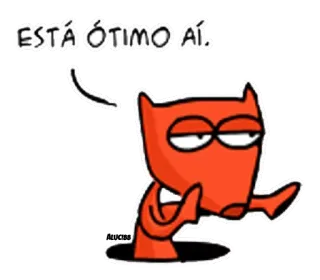 👍 ESTÁ ÓTIMO AÍ. dessin animé, personnage rouge, expression, illustration telegram sticker