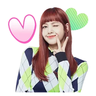 ✌️ Lisa kpop, sänger, promi, mädchen, zwinkern, herz whatsapp sticker