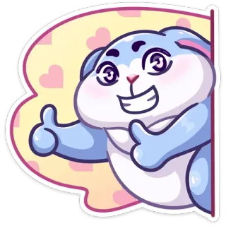 👍 coelho de desenho animado, animal fofo, polegar para cima, kawaii, adorável, coelhinho whatsapp sticker