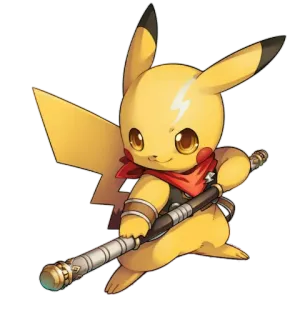 🥋 Pikachu Pokemon ปิกาจู, โปเกมอน, สีเหลือง, ตัวละคร, สัตว์ telegram sticker
