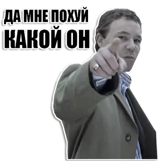 😎 ДА МНЕ ПОХУЙ КАКОЙ ОН uomo, indicando, atteggiamento, russo, parolaccia whatsapp sticker