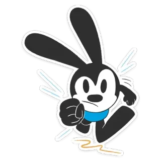 😡 Oswald the Lucky Rabbit dibujos animados, conejo, animado, personaje, Oswald, suerte, Disney telegram sticker
