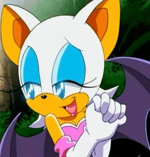 🤩 Rouge the Bat cartoon, bat, animal, sonic, character, anime, game telegram sticker